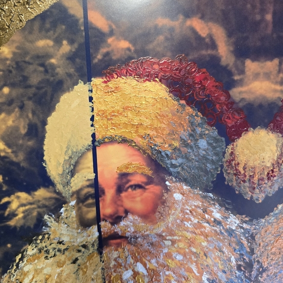 HANDCRAFTED Santa Clause Painting HANDMADE Holiday Art HANDPAINTED Wall Decor - Picture 4 of 17